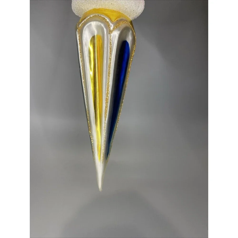 Kurt Adler Santa Icicle Polonaise Glass Christmas Drop Ornament by KOMOZJA